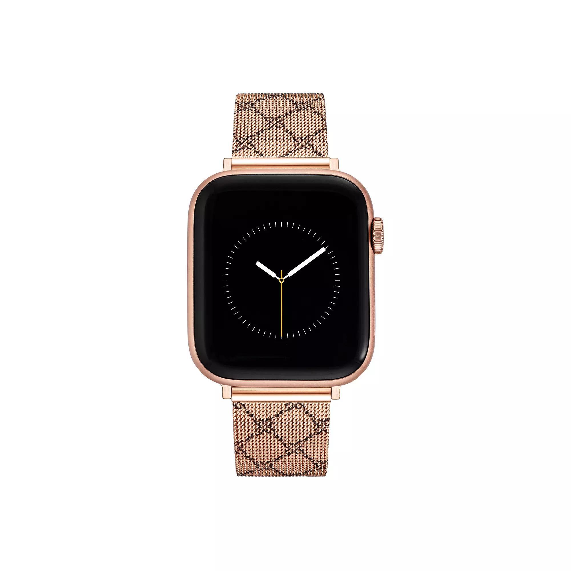 Nine West Women's Patterned Stainless Steel Mesh Band designed for Apple Watch®, Size: Small, Gray Product Image