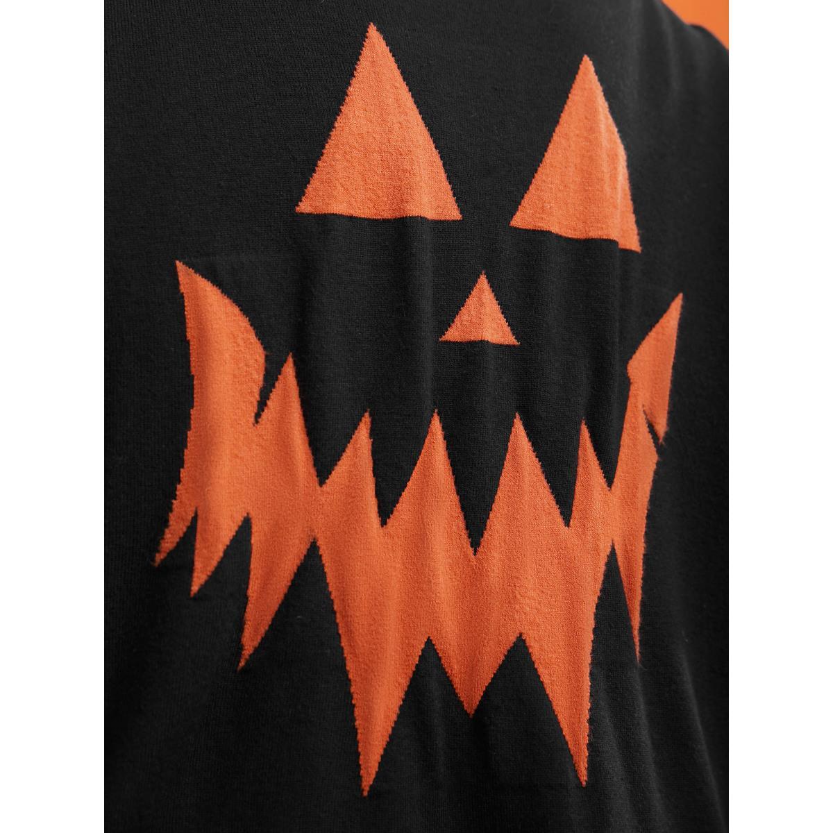 Plus Size Supersoft Essentials Jack-o-Lantern Jacquard Back Printed Cardigan Black Women Casual Loose Long Sleeve Everyday Cardigans BloomChic 30/6X Product Image