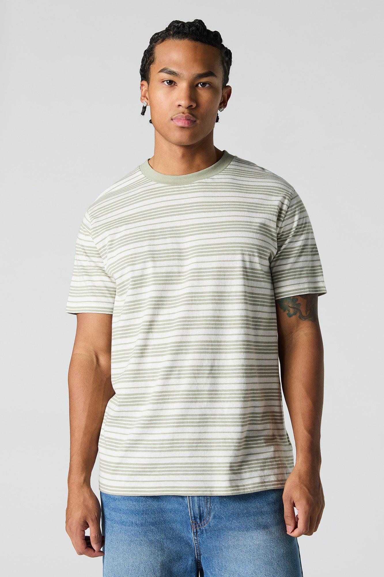 Multi-Striped Crewneck T-Shirt Male Product Image