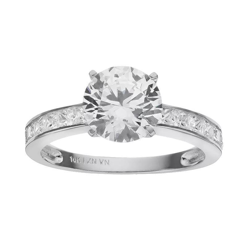 Cubic Zirconia 10k Gold Ring, Women's, Yellow Product Image