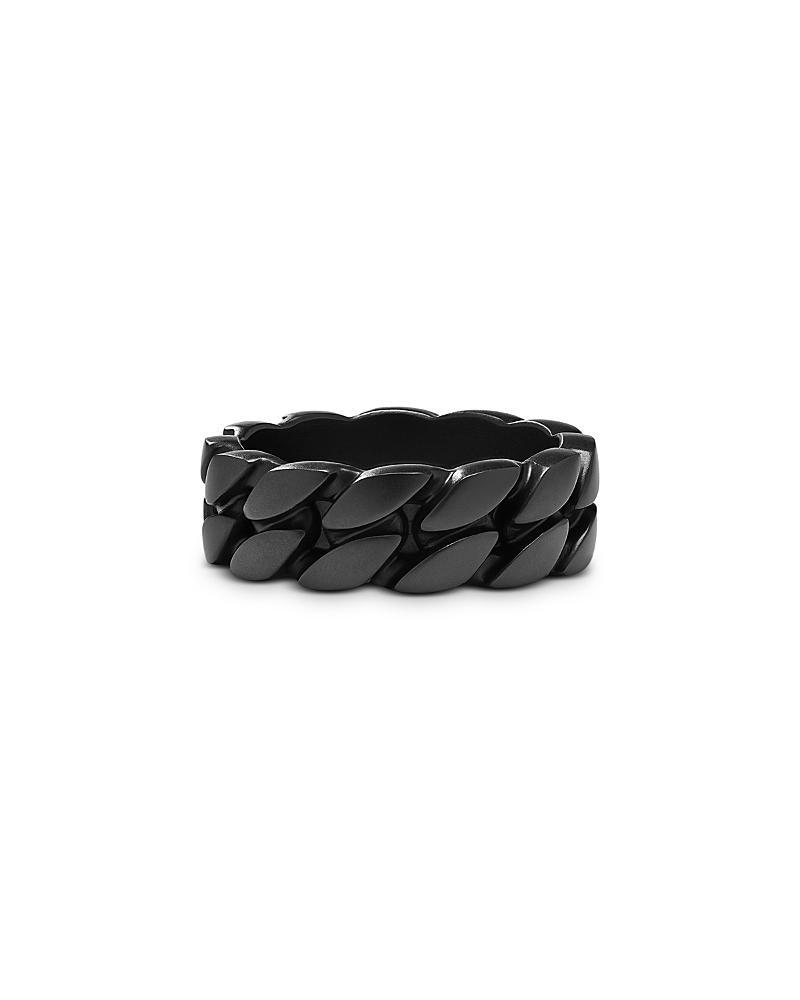 David Yurman Mens Curb Chain Band Ring in Black Titanium, 8mm Product Image