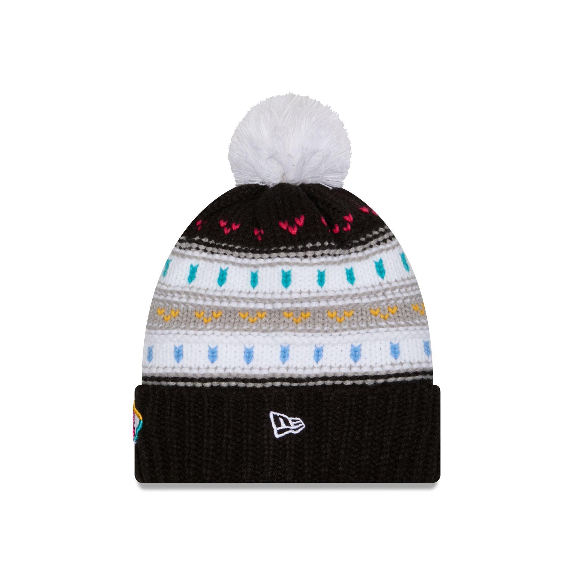 Kansas City Chiefs 2025 Crucial Catch Women's Pom Knit Hat Female Product Image