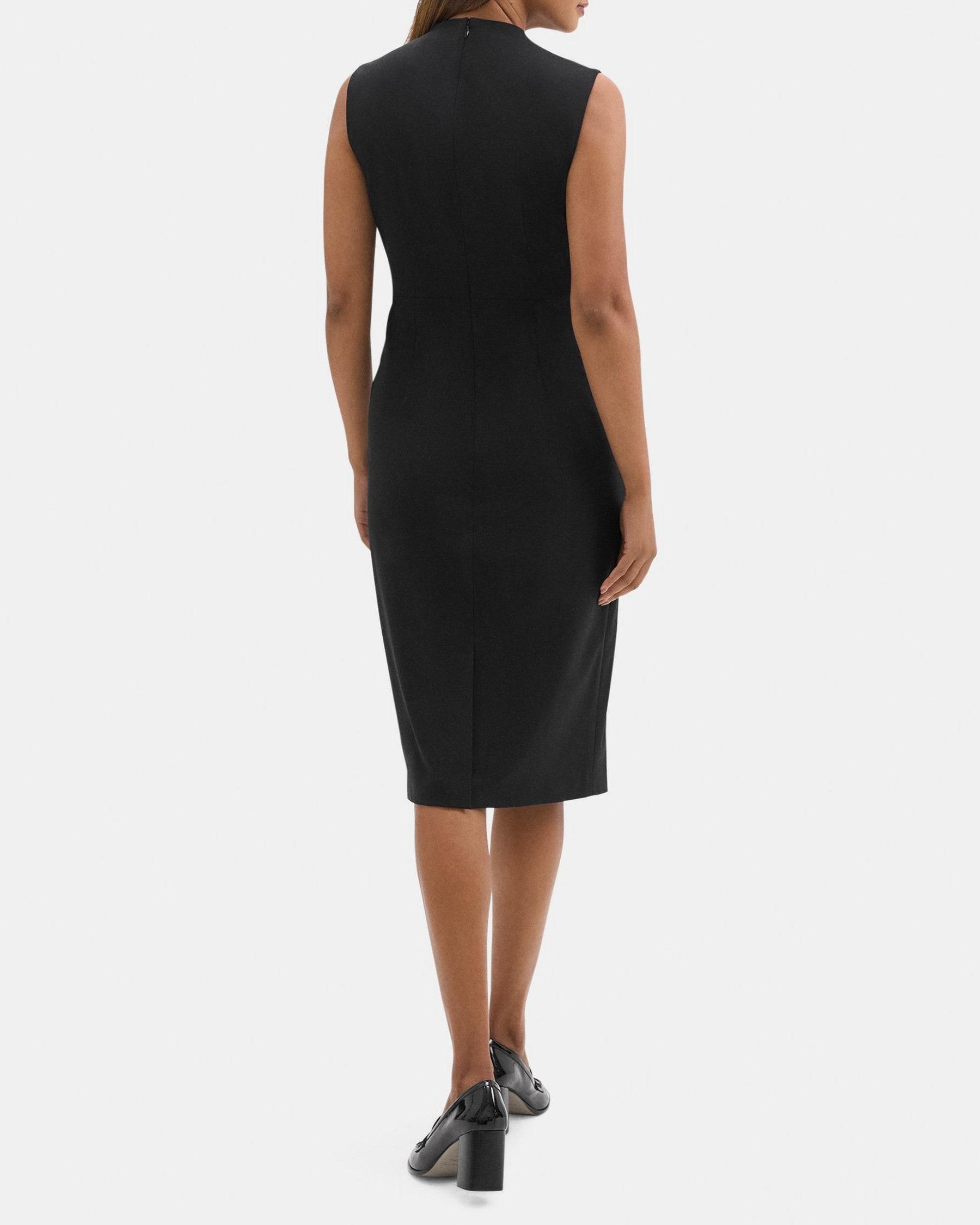 Fitted V-Neck Dress in Sevona Stretch Wool Product Image