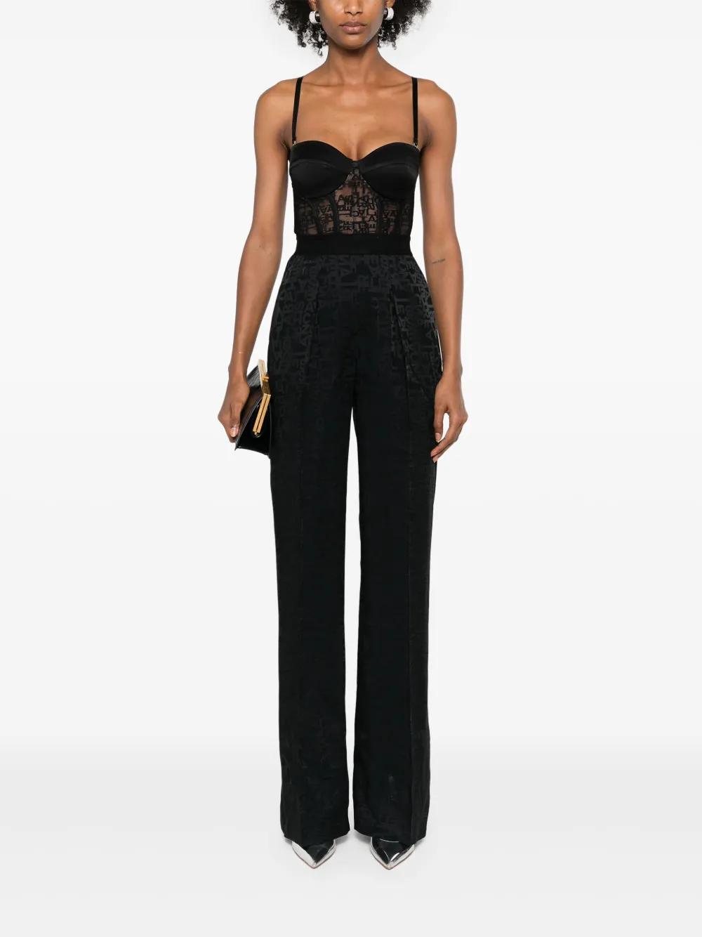 logo-jacquard pleated jumpsuit  Product Image