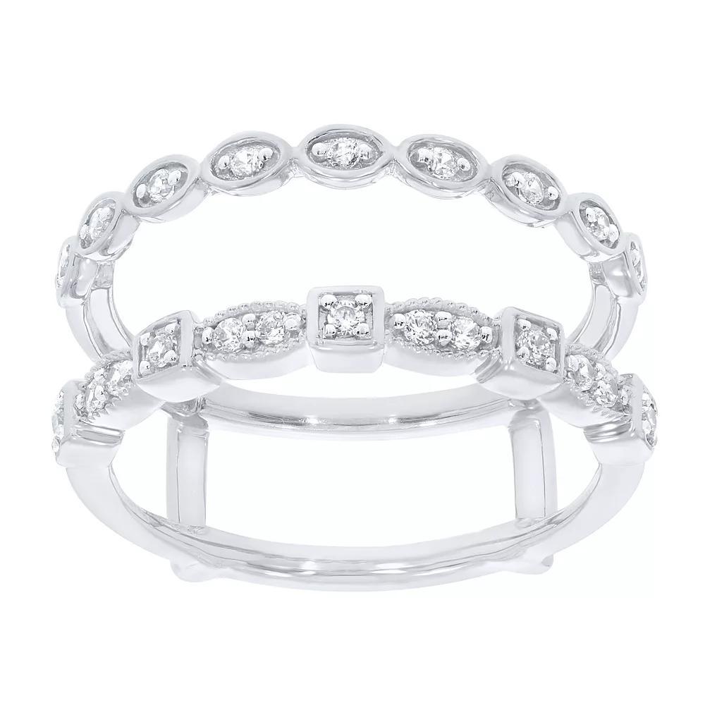 Sterling Silver 1/5 Carat T.W. Diamond Enhancer Ring, Women's, Size: 7 Product Image