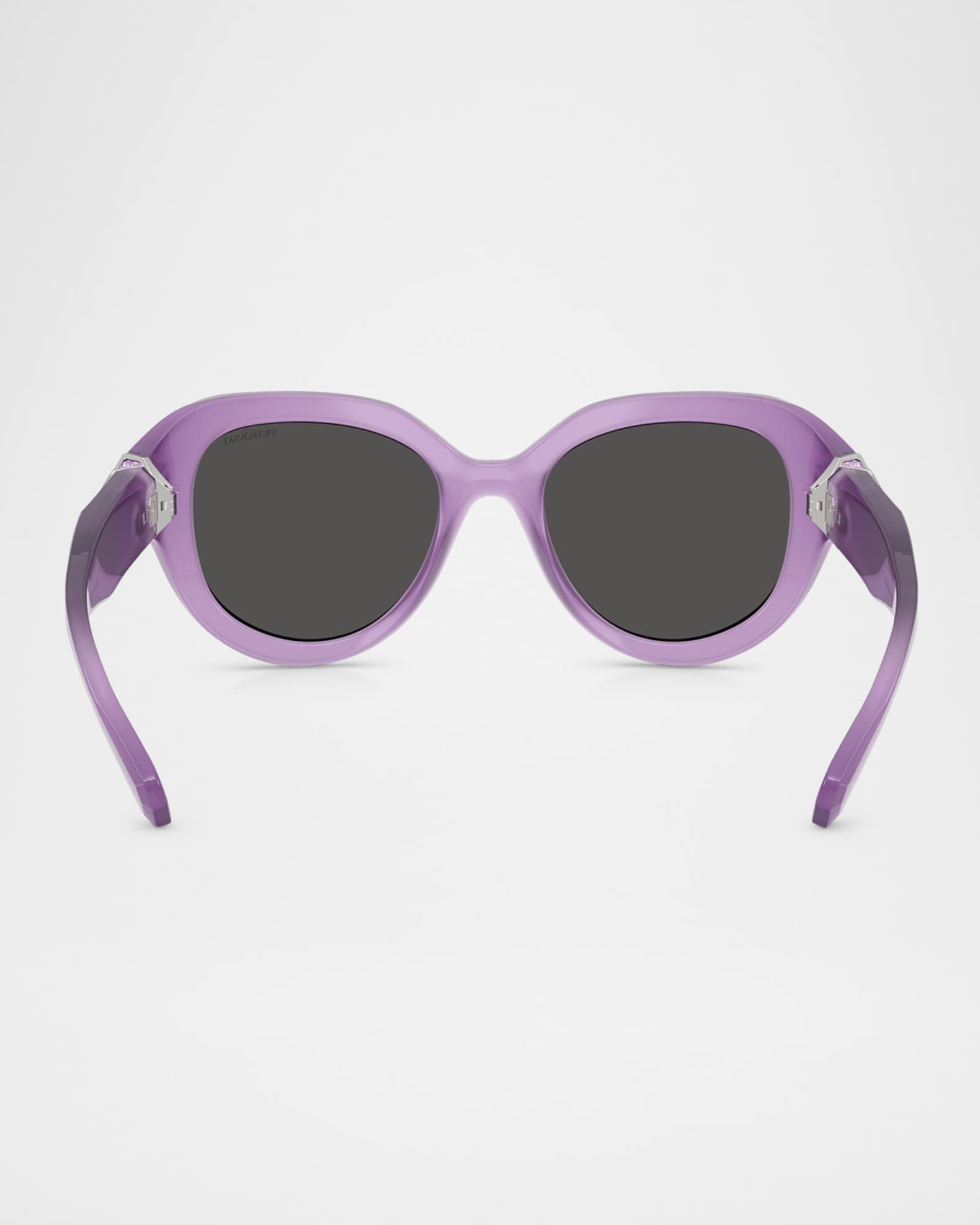 SK6037 Crystal-Hinge Round Plastic Sunglasses Product Image