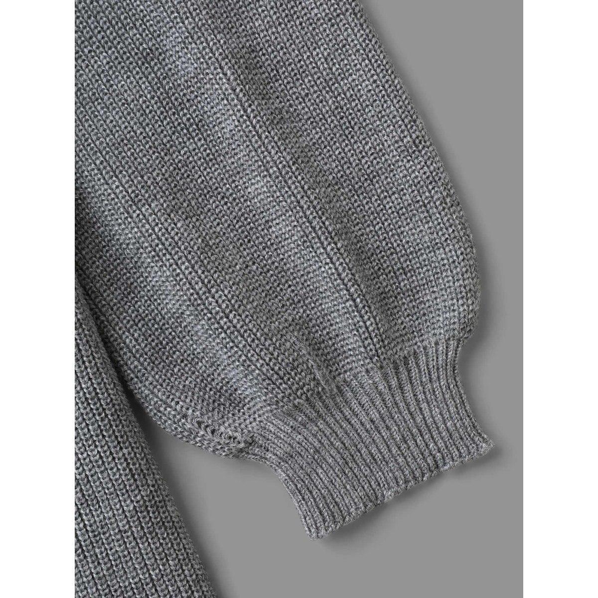 Plus Size Cable Knit Elastic Waist Midi Sweater Dress DarkGray Women Elegant Bodycon Long Sleeve Everyday Sweater Dresses BloomChic 14-16/1X Product Image