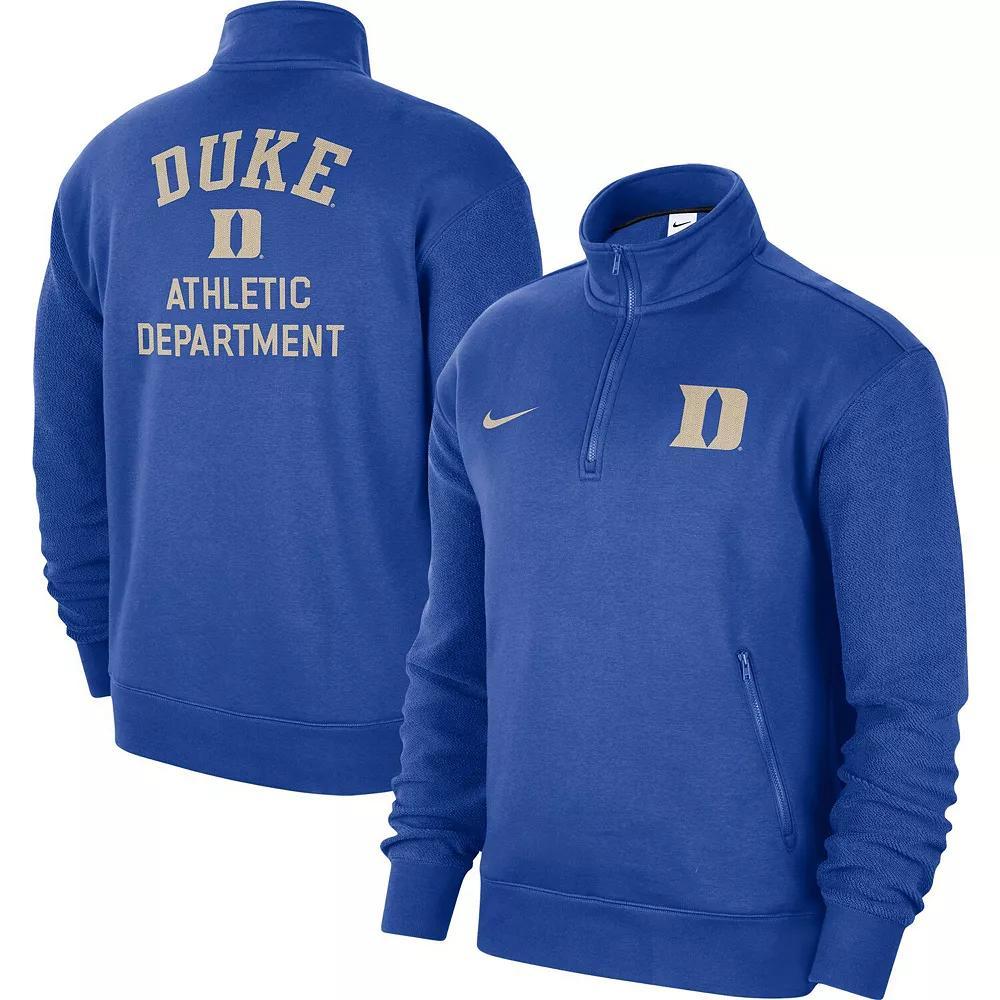 Men's Nike Royal Duke Blue Devils Campus Athletic Department Quarter-Zip Sweatshirt, Size: Medium Product Image