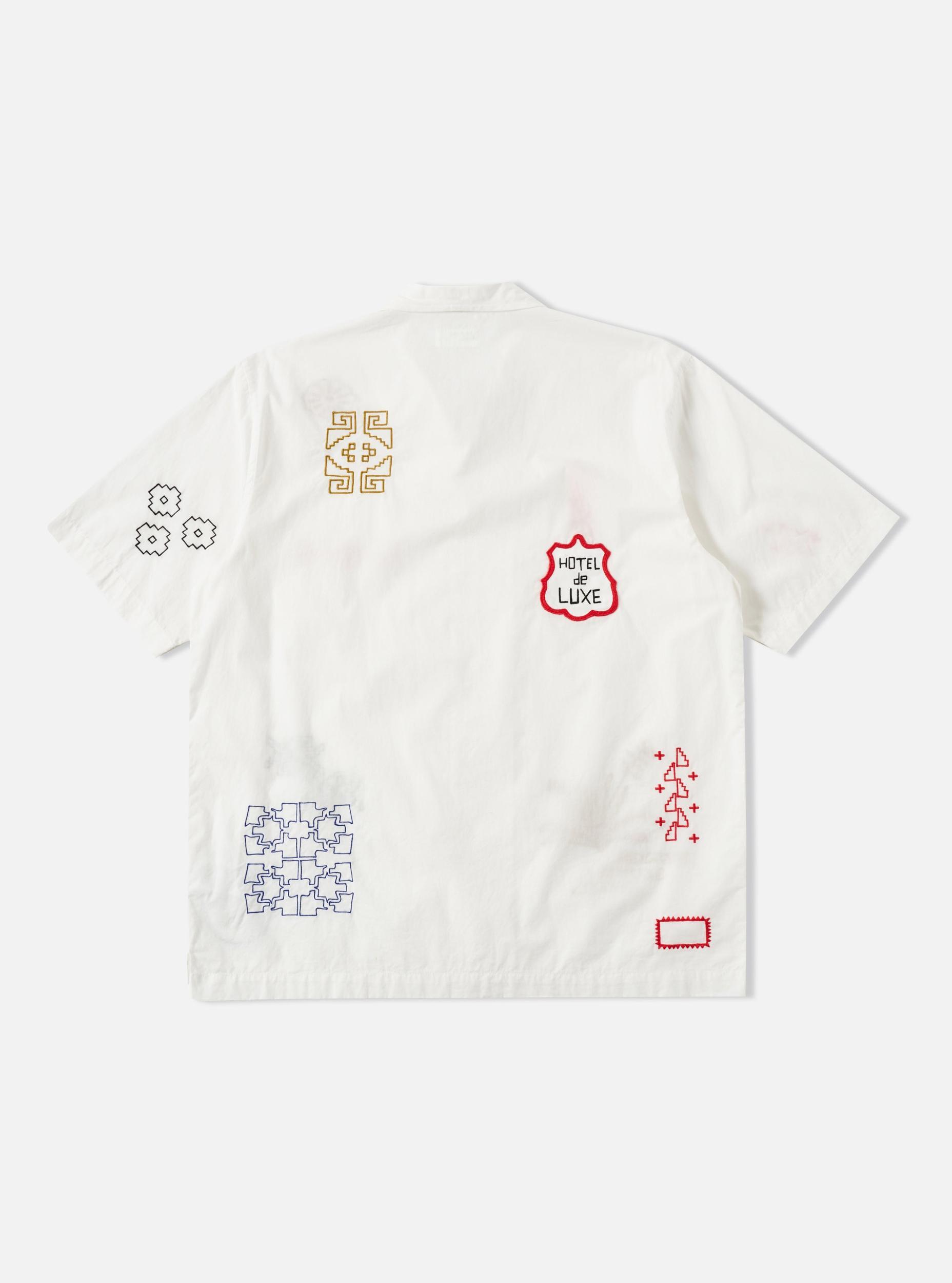 Universal Works Minari Shirt in Embroidered Ecru Poplin Product Image