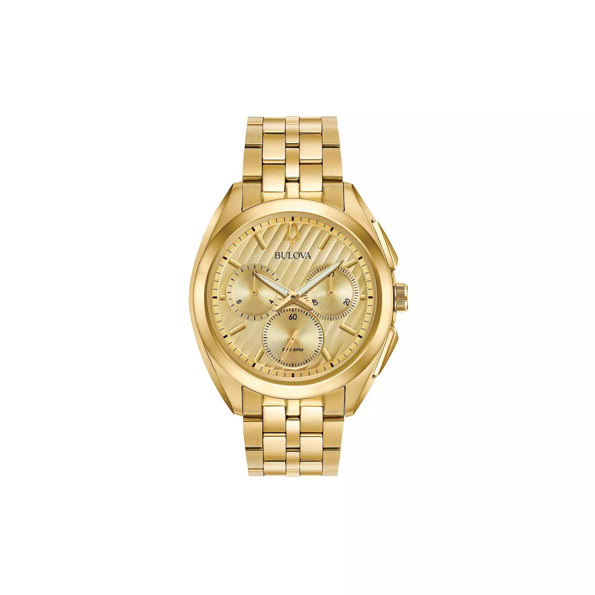 Bulova Men's CURV Stainless Steel Chronograph Watch, Gold Tone Product Image