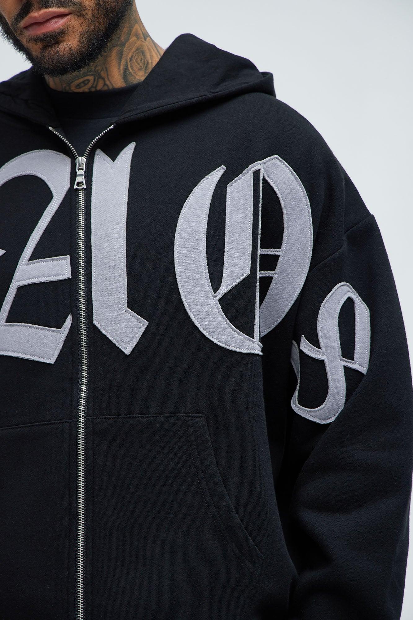 Tyson Chaos Oversized Zip Up Hoodie - Black Product Image