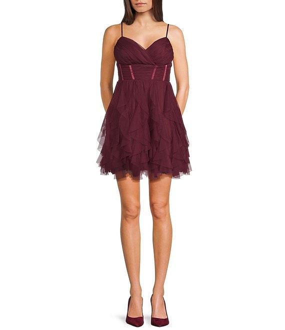 Pear Culture V-Neck Corset Waist Tiered Dress Product Image