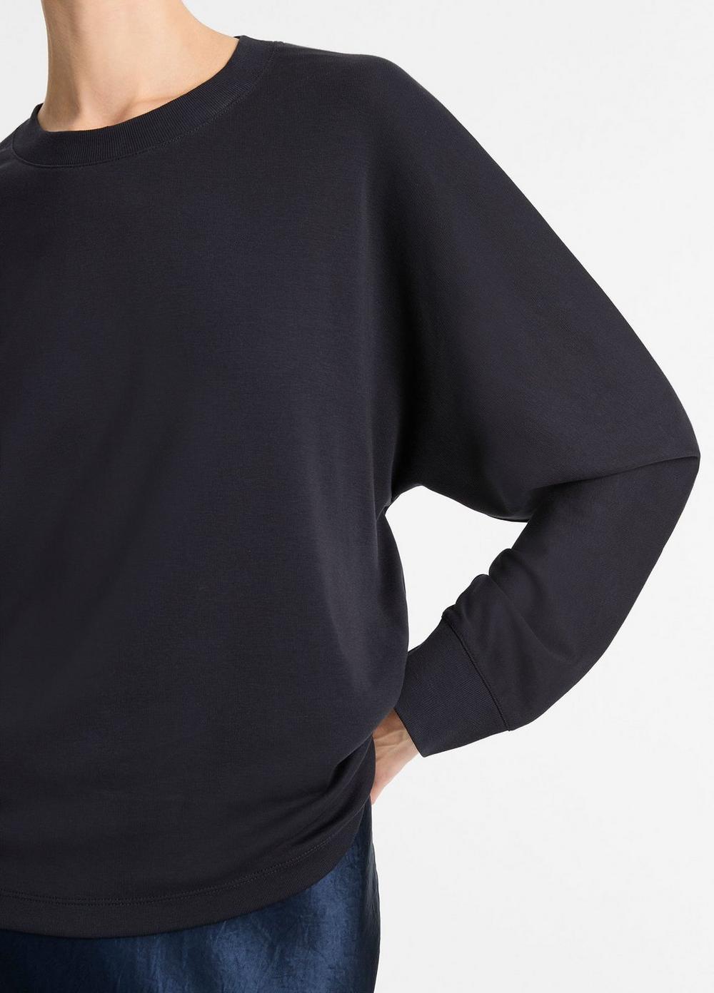 Womens Pima Cotton Relaxed Long-Sleeve T-Shirt, Coastal Blue, Size S Vince Product Image