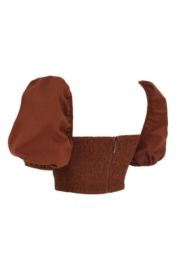Lavanna Cocoa Puff Sleeve Cropped Top Product Image