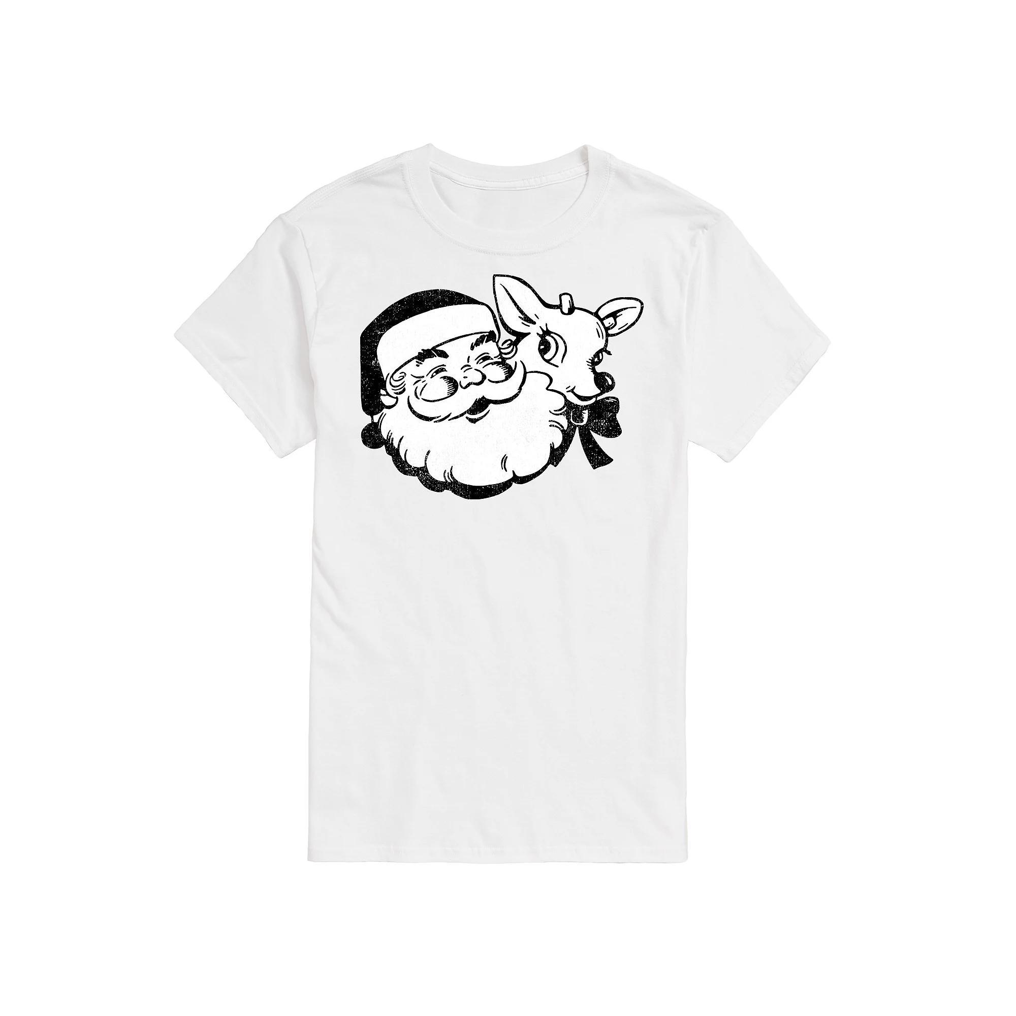 Mens Santa & Reindeer Graphic Tee Product Image