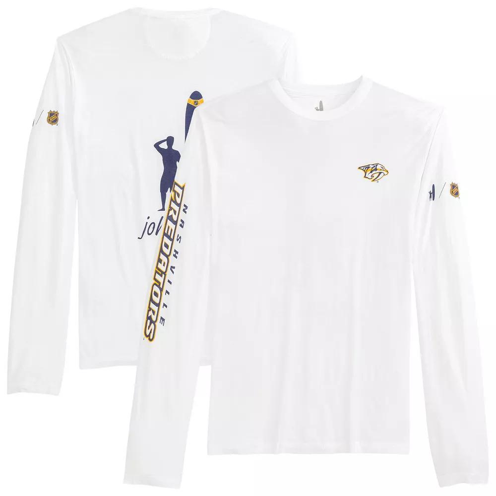 Men's johnnie-O White Nashville Predators Adam Long Sleeve T-Shirt, Size: Small, Pdt White Product Image