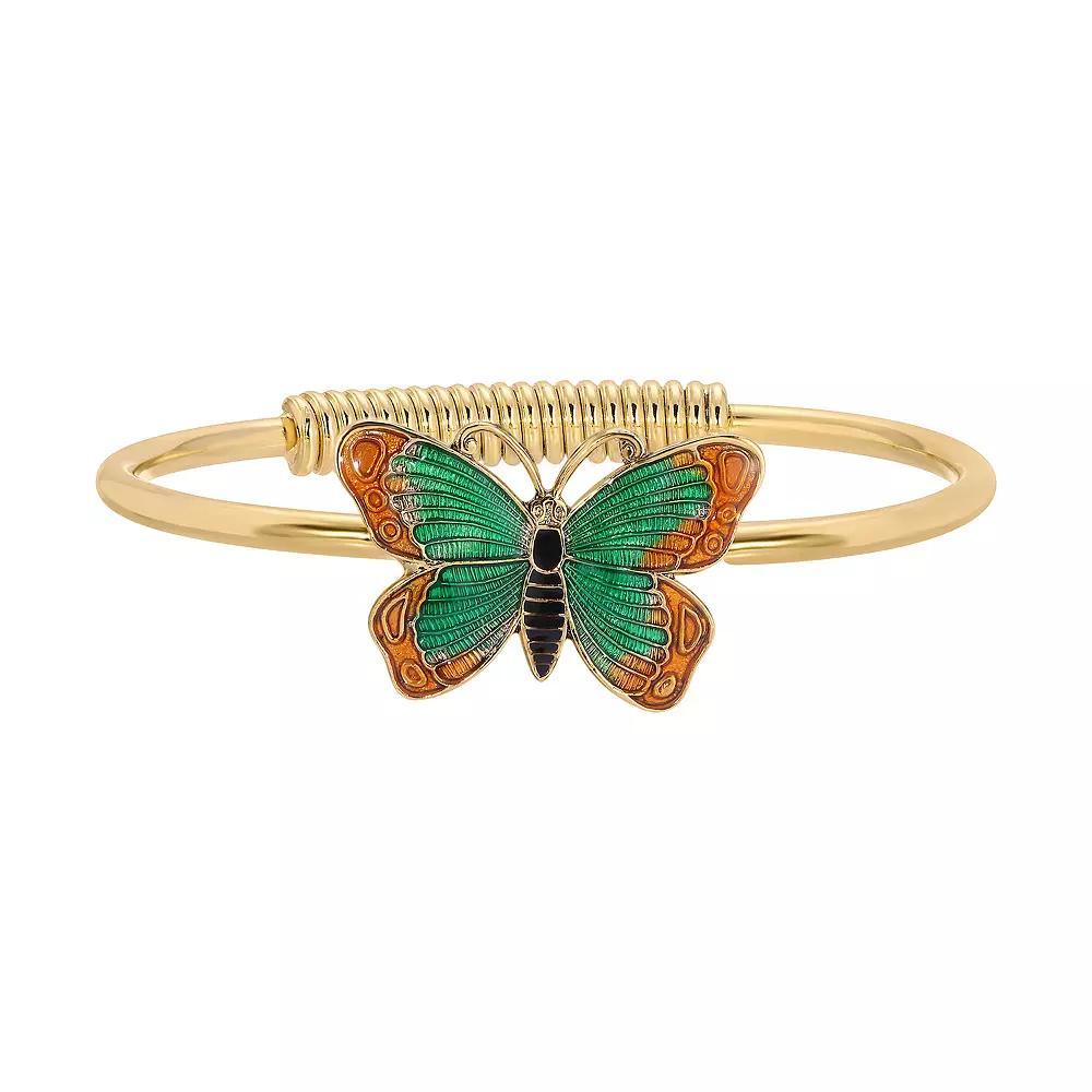 1928 Gold Tone Butterfly Hinge Bracelet, Womens, Multi Product Image