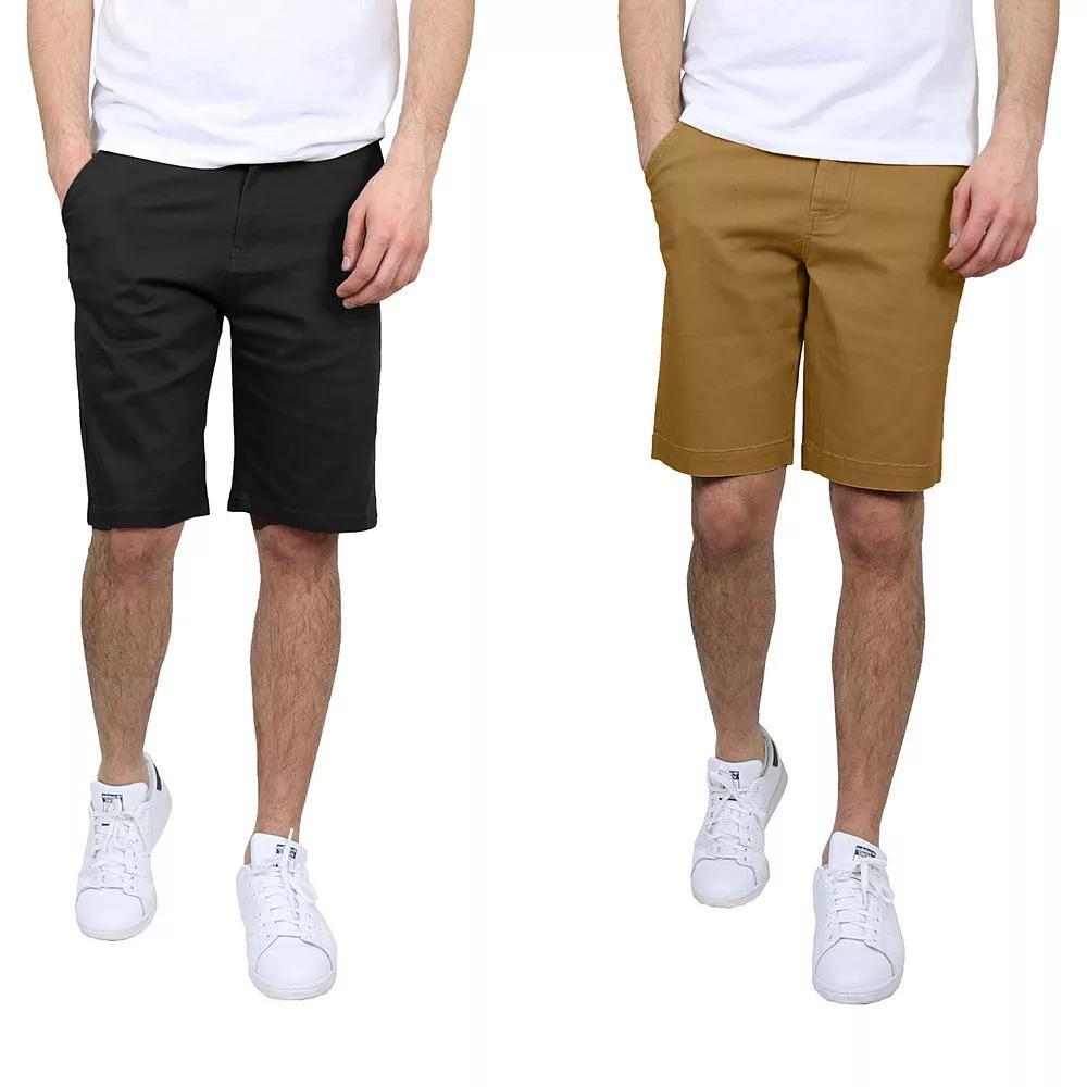 Men's Galaxy 10.5" 5-Pocket Flat-Front Slim-Fit Stretch Chino Shorts 2-Pack, Size: 38, Black Timber Product Image