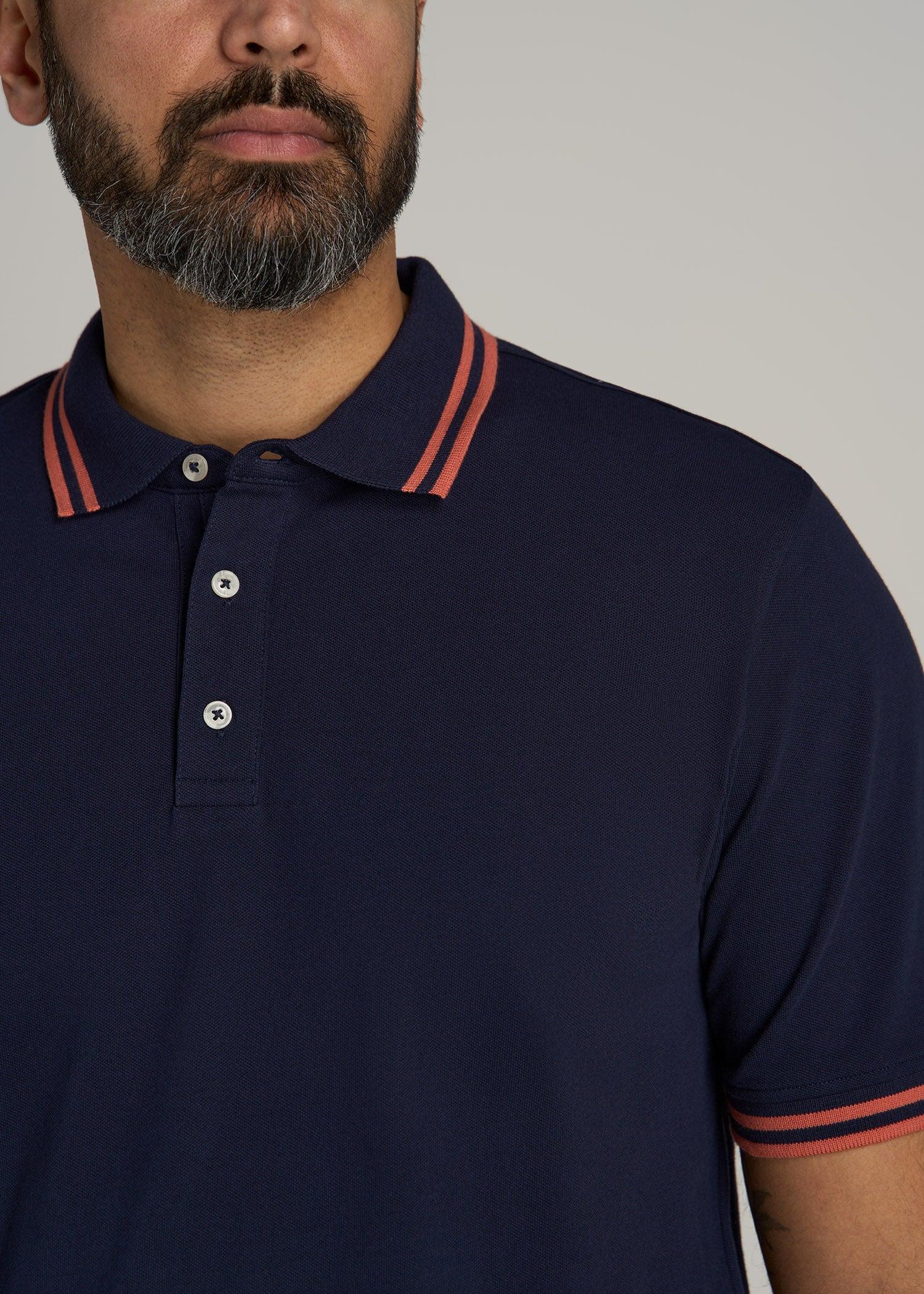 Contrast Tipped Polo Men's in Ecru Product Image