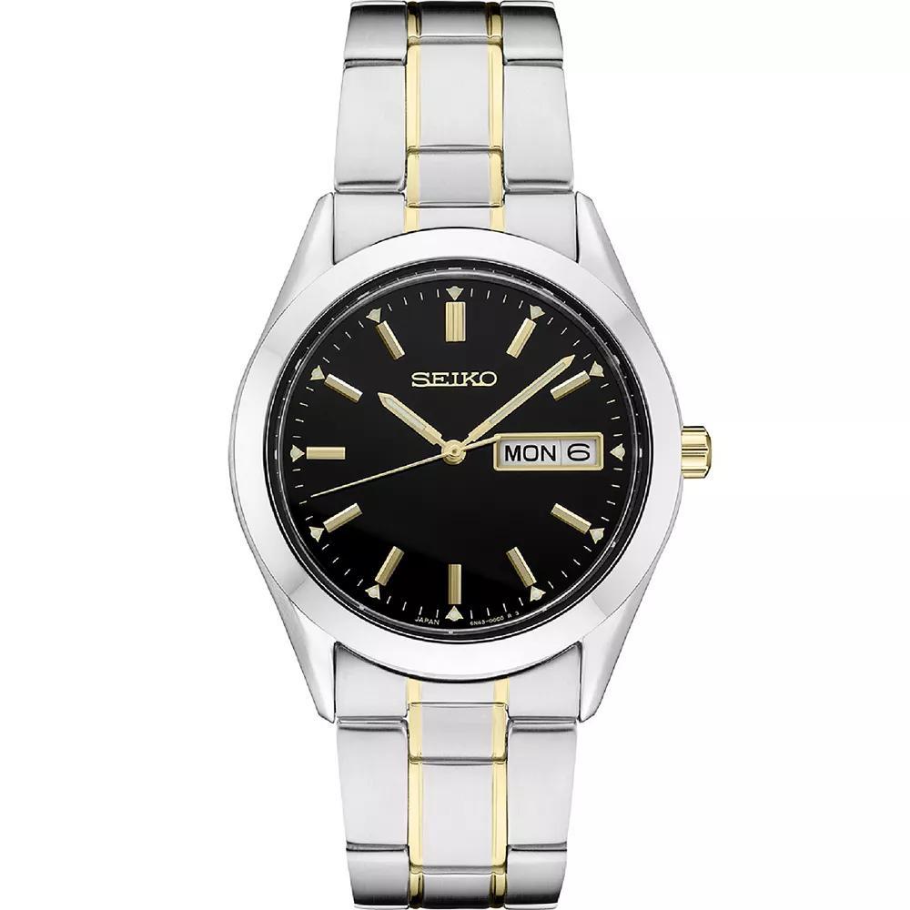 Seiko Mens Essential Two-Tone White Dial Watch - SUR402 Gold Silver Product Image