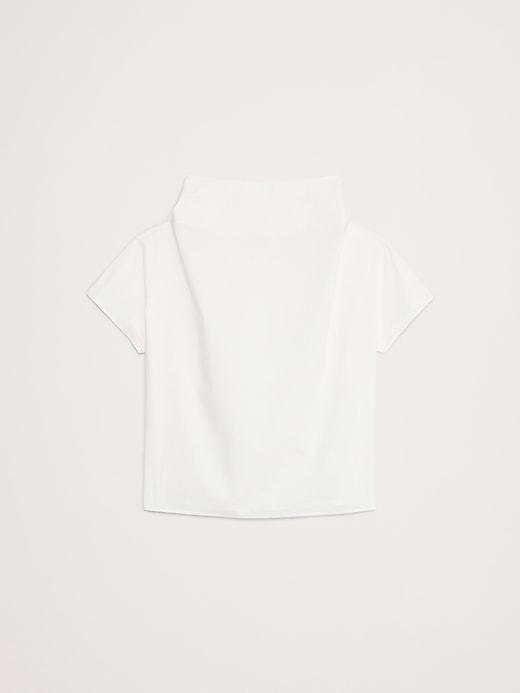Oversized Poplin Funnel-Neck Top Product Image