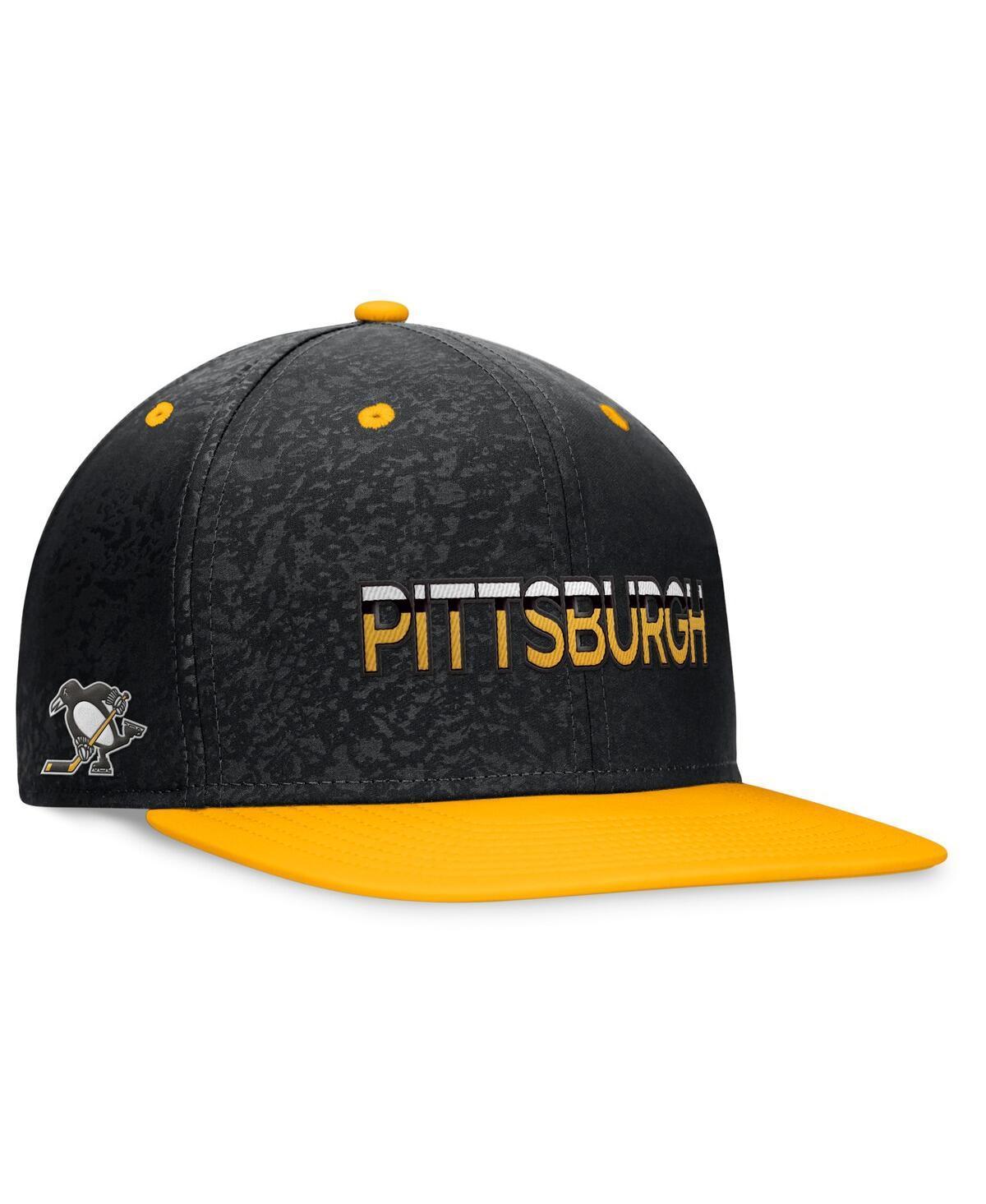 Men's Fanatics Branded Black/Gold Pittsburgh Penguins Authentic Pro Alternate Jersey Snapback Hat Product Image