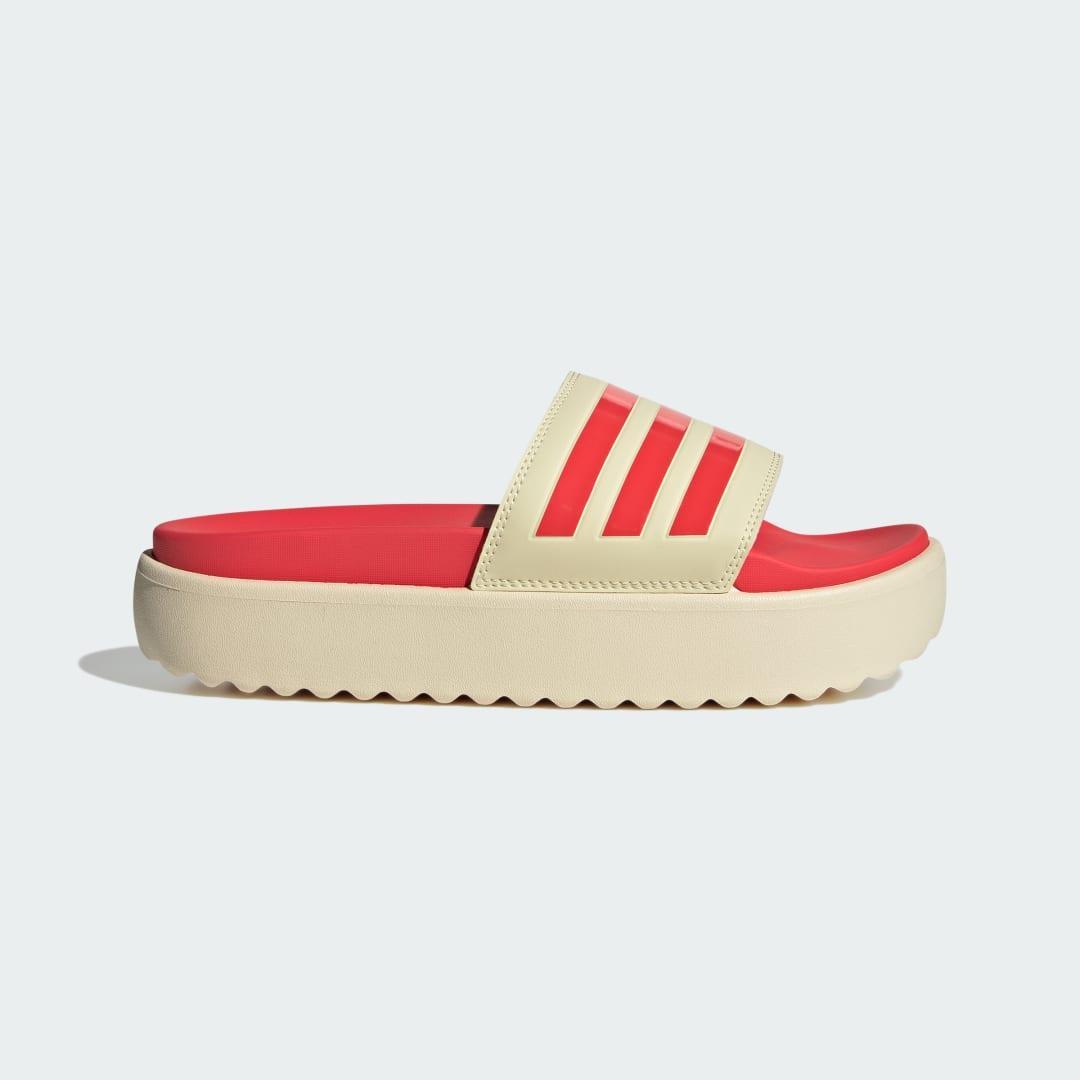 adidas adilette Women's Platform Swimming Slides, Size: 6, Warm White Product Image