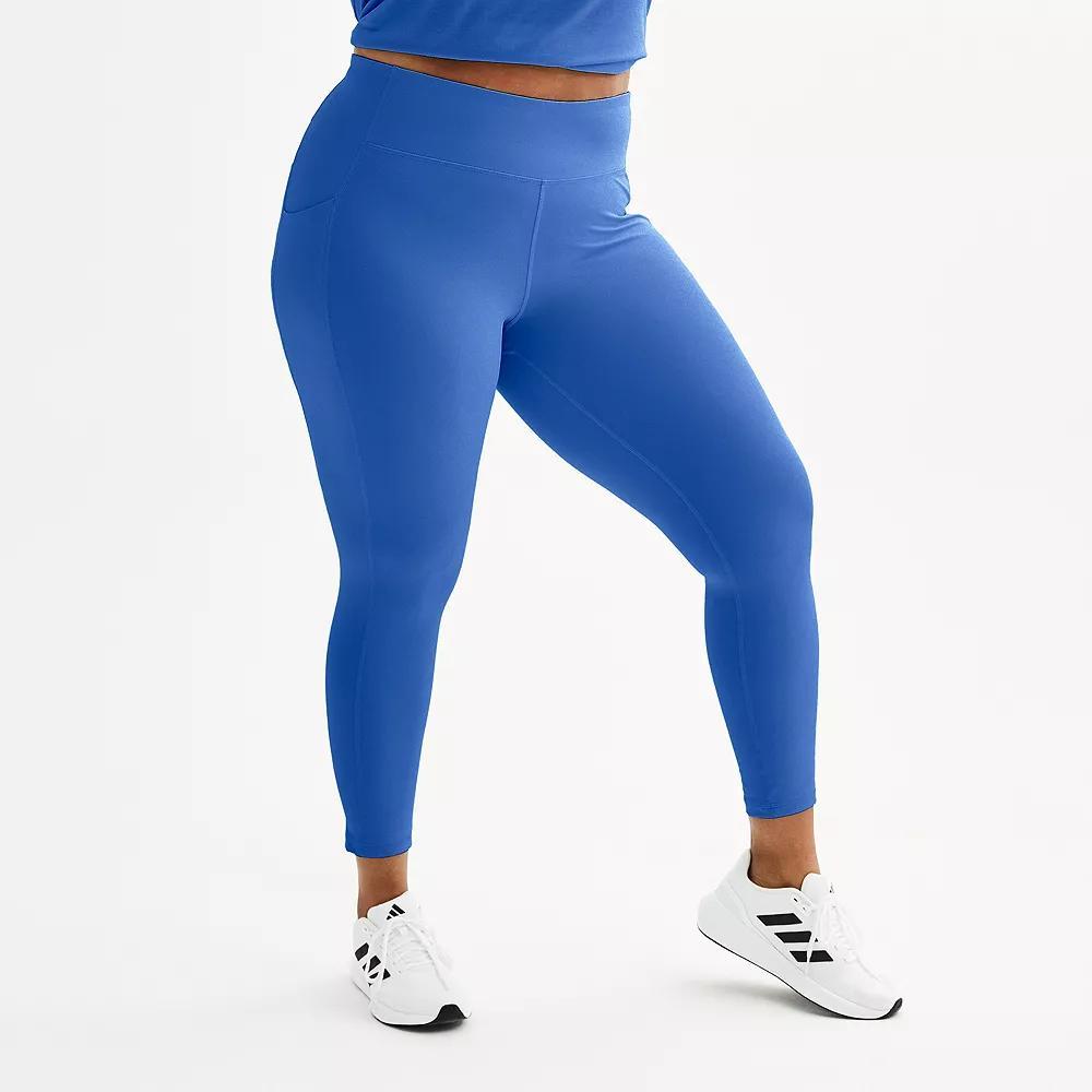 Plus Size Tek Gear® Ultrastretch High-Waisted Side Pocket 7/8 Leggings, Women's, Size: 2XL, Tara Blue Product Image
