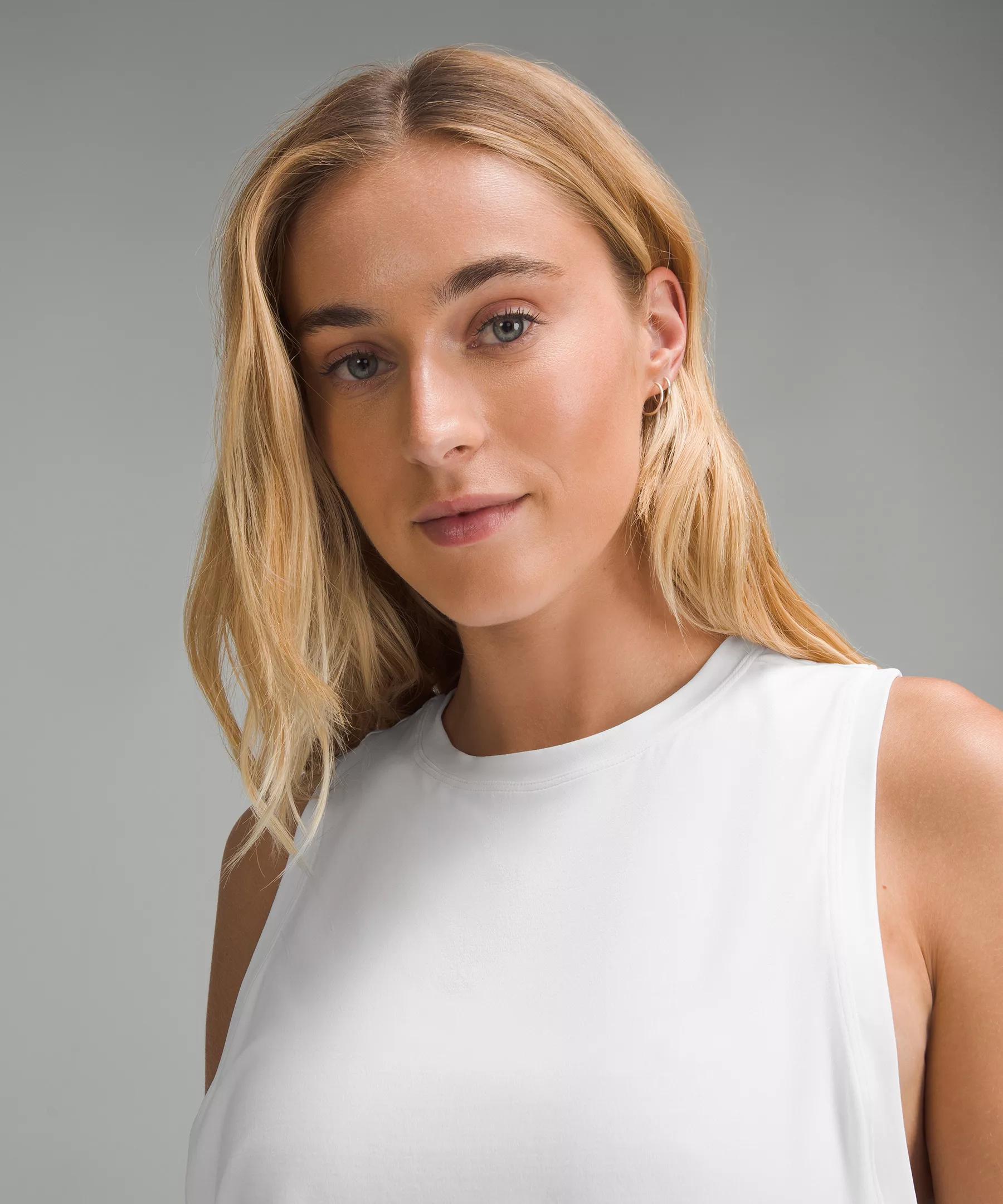Soft-Knit Crewneck Cropped Tank Top Product Image