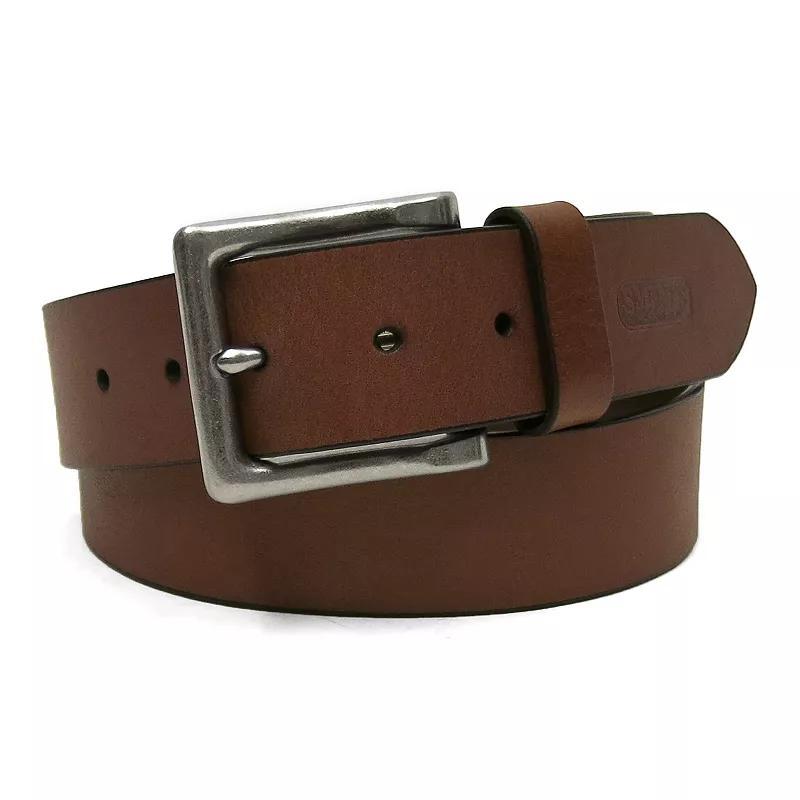 Men's Smith's Workwear 38mm Full Grain Leather Cut Edge Belt, Size: 40, Black Product Image