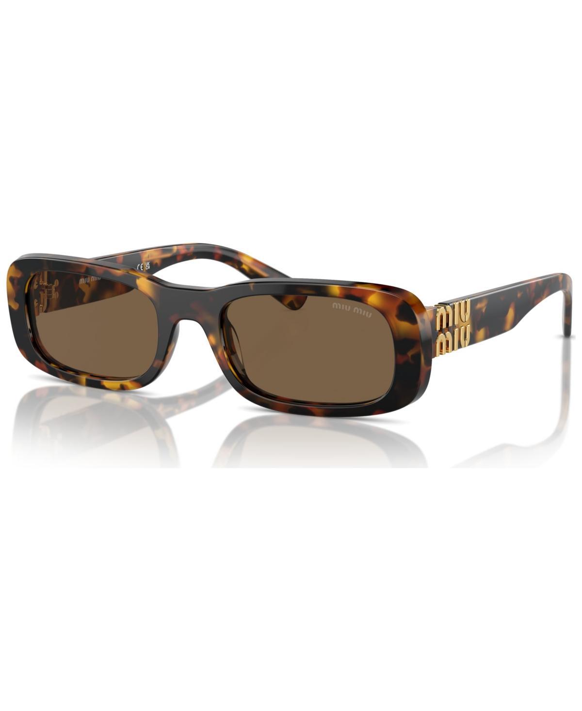 Miu Miu Womens MU 08ZS53-X 53mm Havana Rectangle Sunglasses - Honey Havana/Dark Brown Product Image