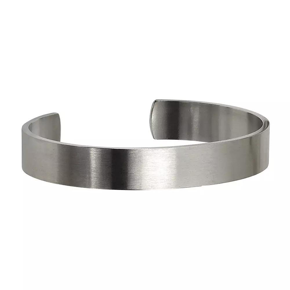 Mens Brushed Stainless Steel Cuff Bracelet Product Image