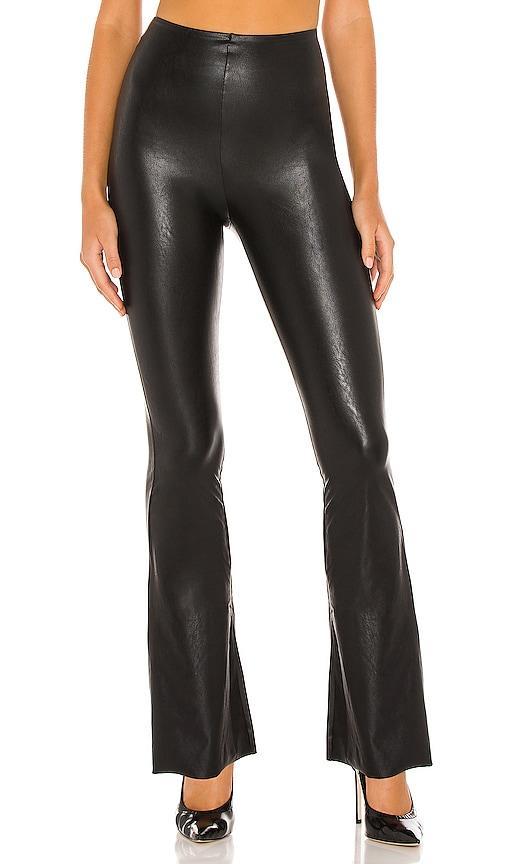 Faux-Leather Flared Leggings Product Image