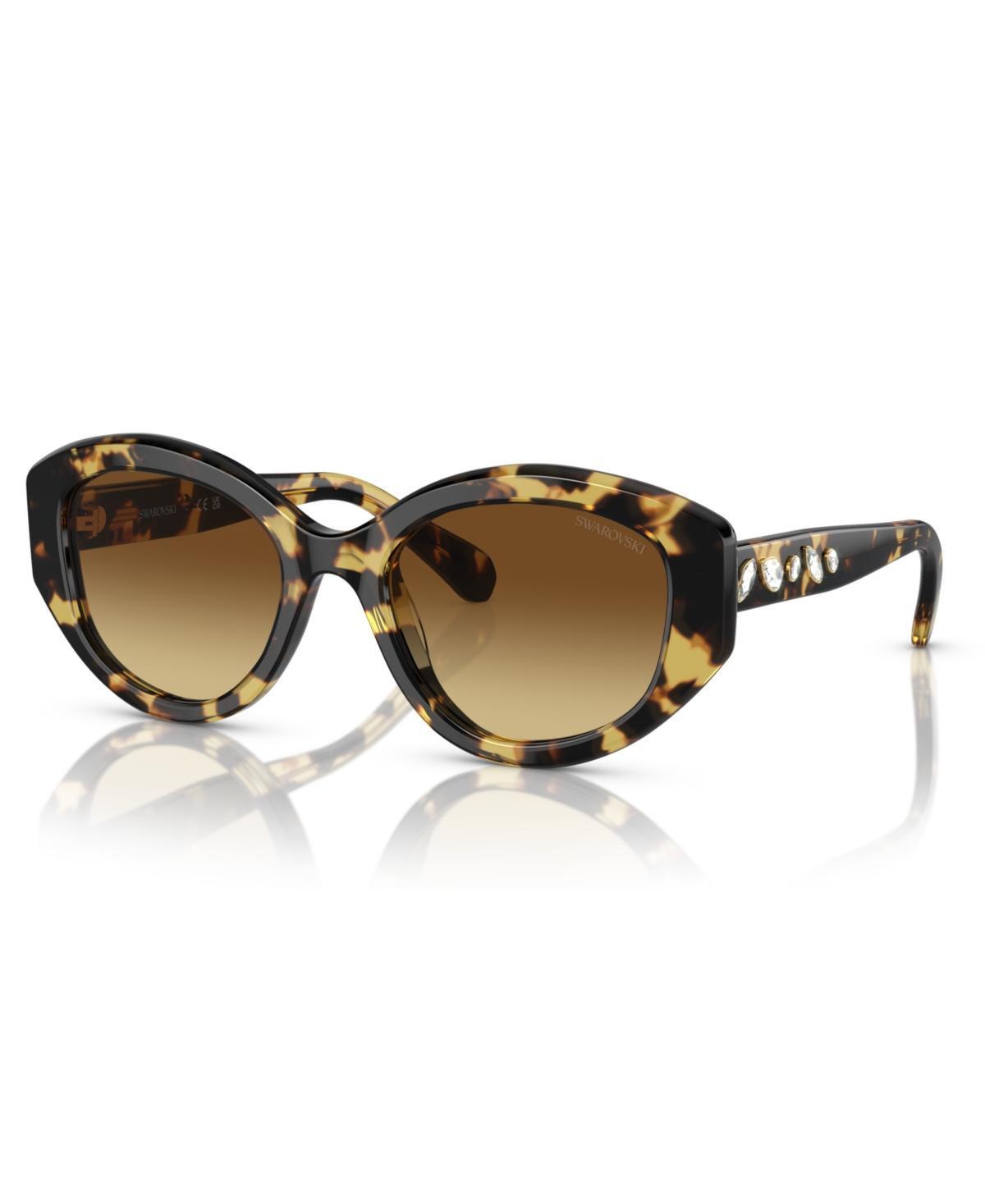 Women's Swarovski 0SK6005 53mm Cat Eye Gradient Sunglasses, Black Product Image
