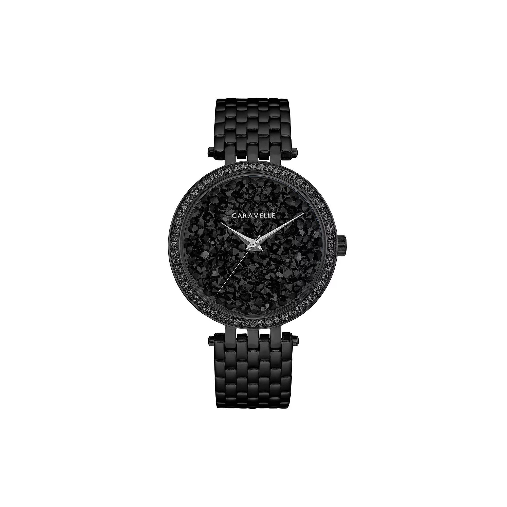Caravelle by Bulova Women's Crystal Pave Stainless Steel Watch - 45L171, Size: Medium, Black Product Image
