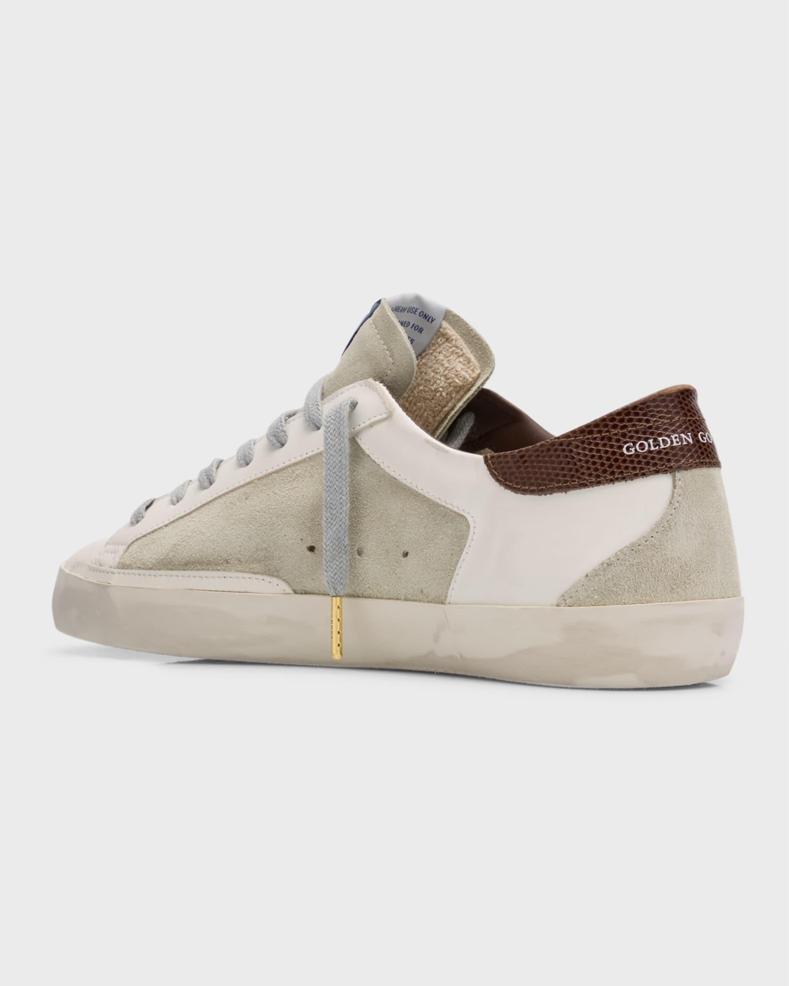 Men's Super-Star Leather Low-Top Sneakers with Lizard-Effect Product Image