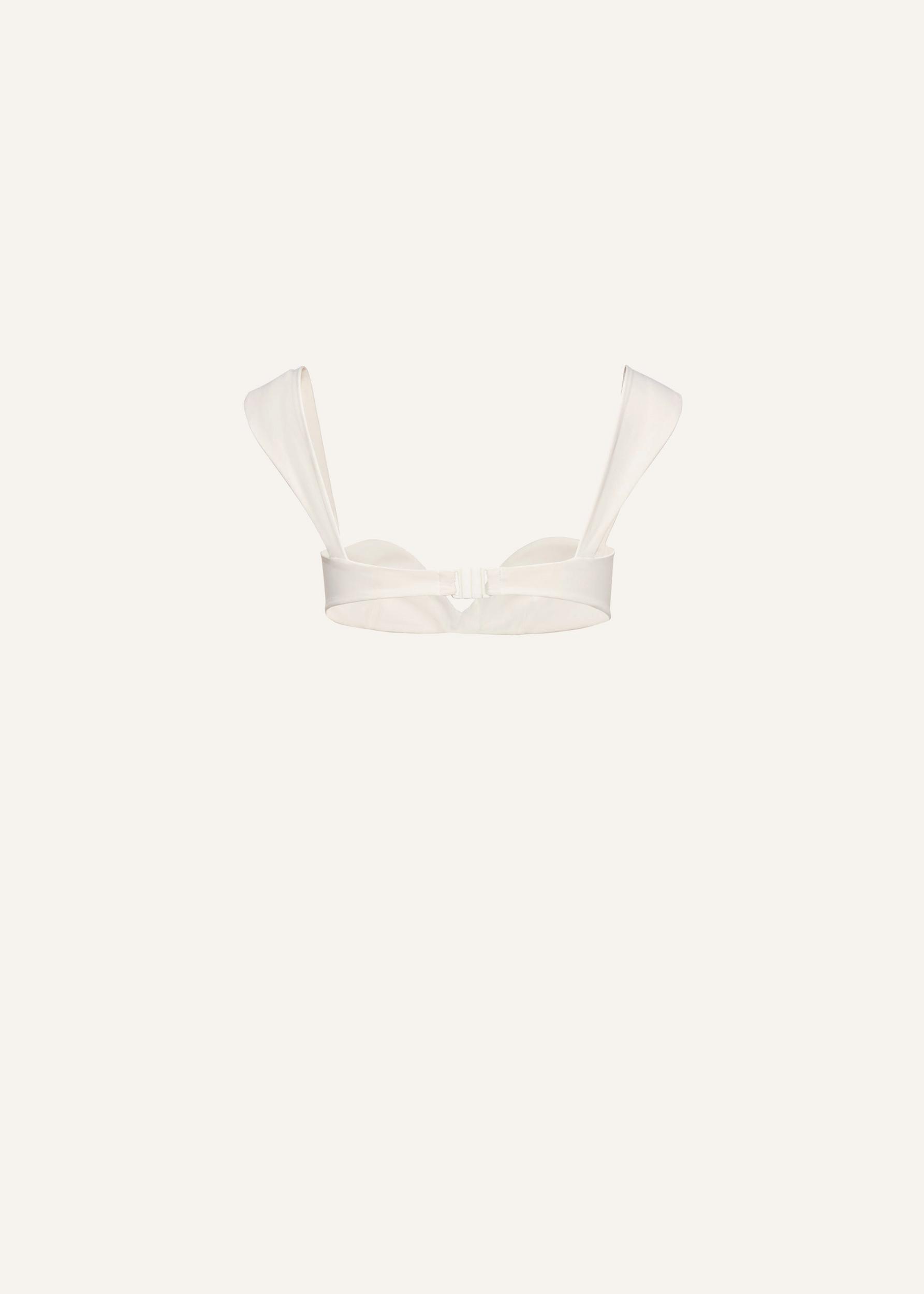 Retro bustier swim top in cream Product Image