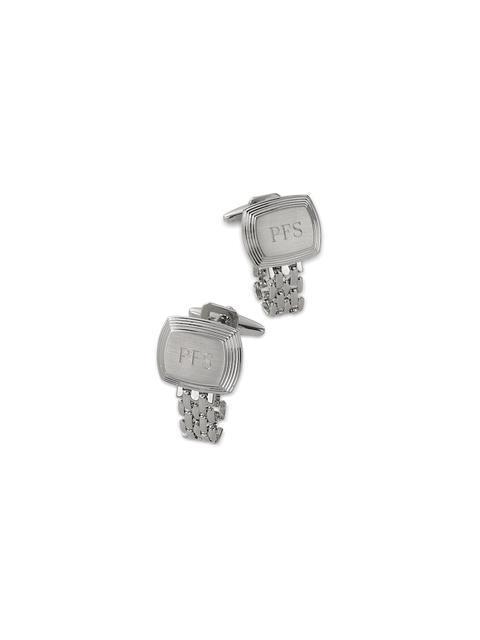 Chain Wrap Engravable Cufflinks - Silver Product Image
