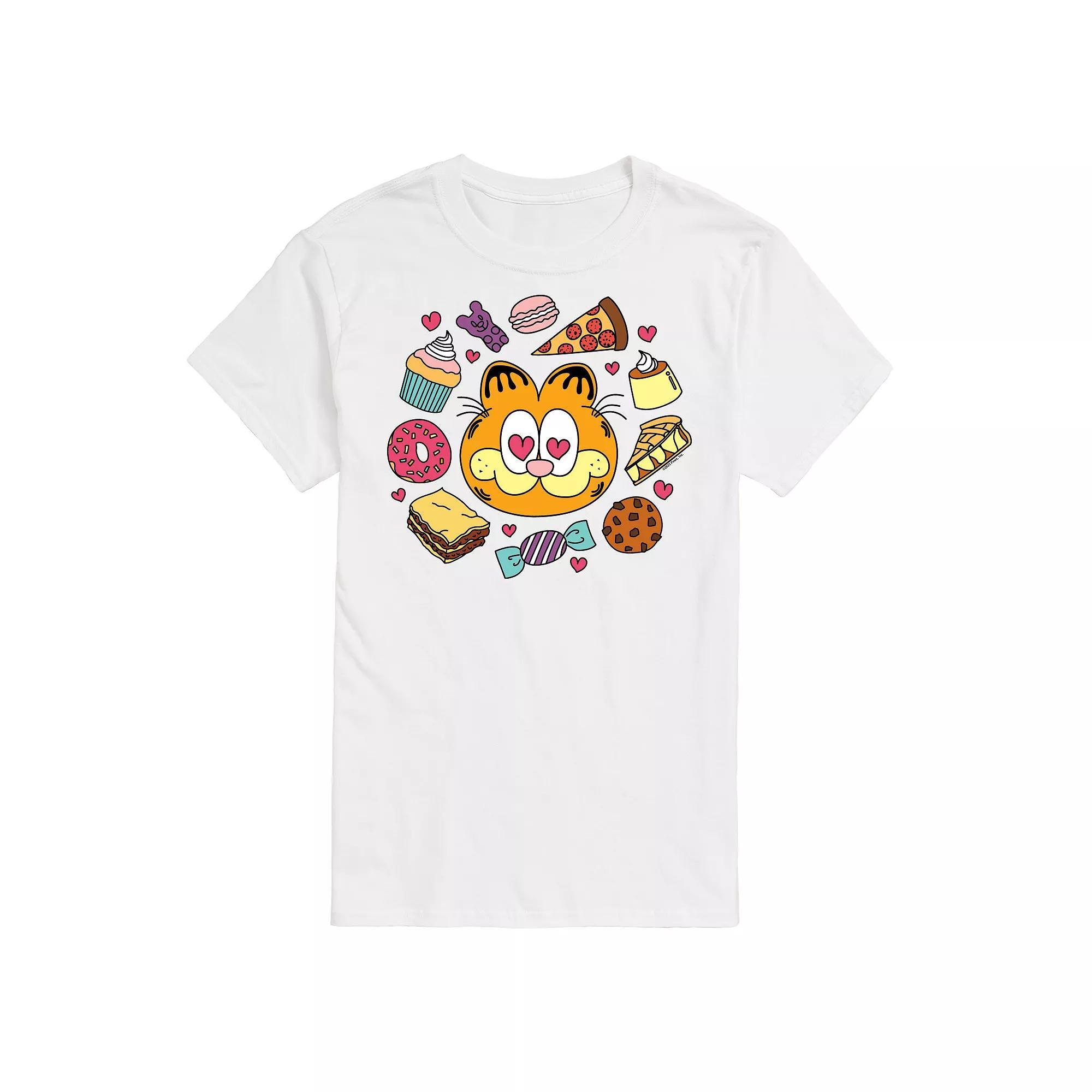 Mens Garfield Hearts Food Graphic Tee Product Image