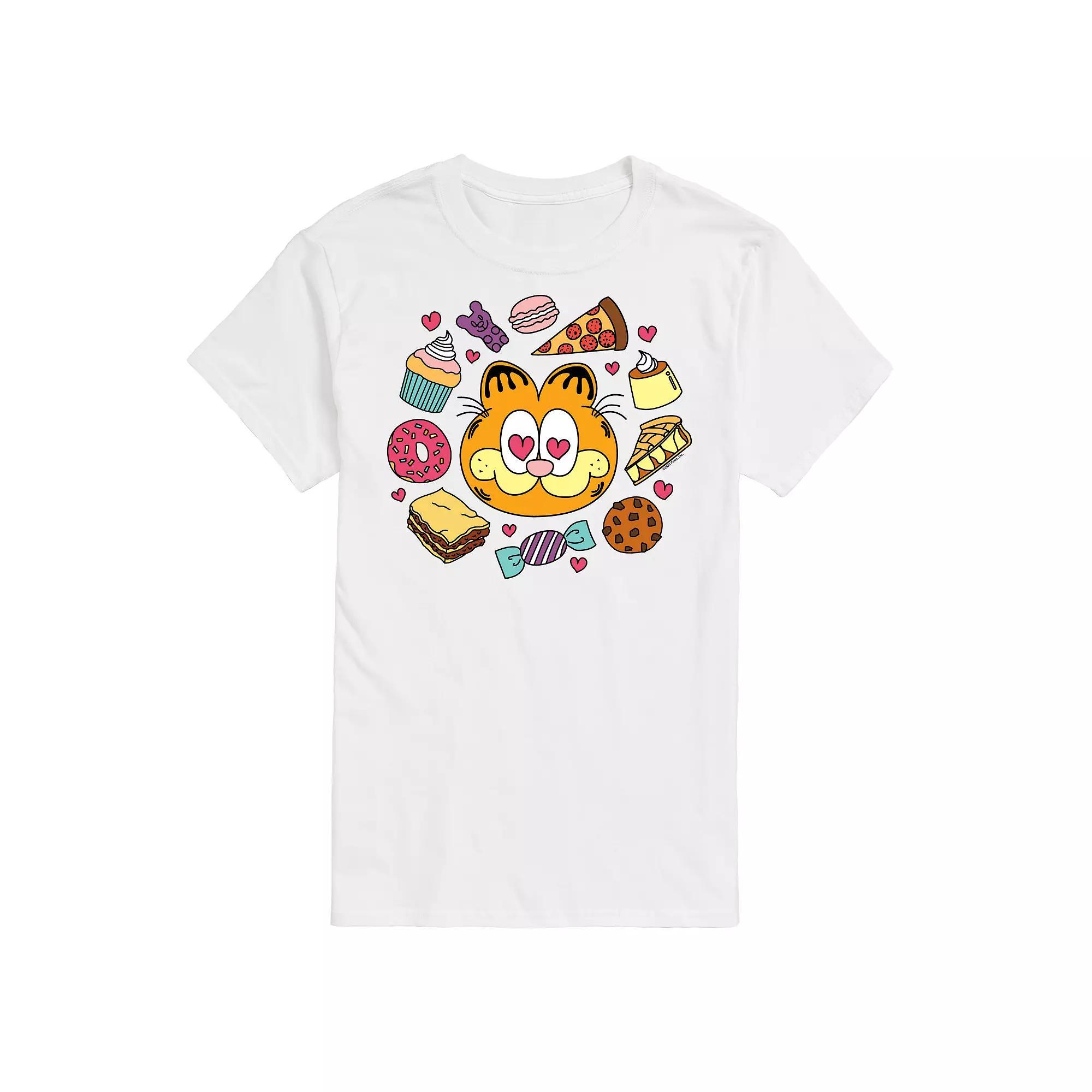 Mens Garfield Hearts Food Graphic Tee Product Image