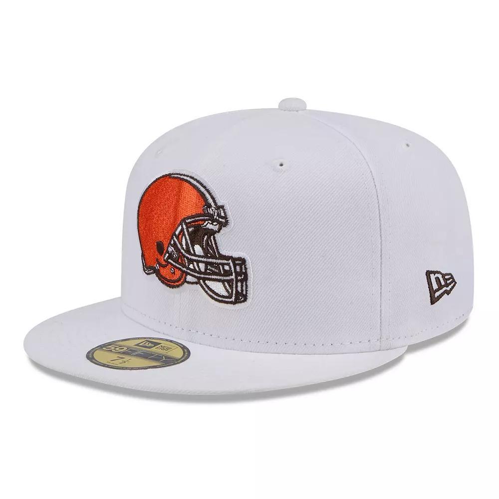 Men's New Era  White Cleveland Browns Omaha 59FIFTY Fitted Hat, Size: 6 7/8 Product Image