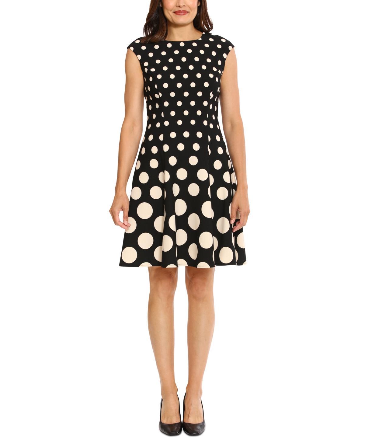 Women's London Times Print Fit & Flare Dress, Size: 12, Pink White Product Image