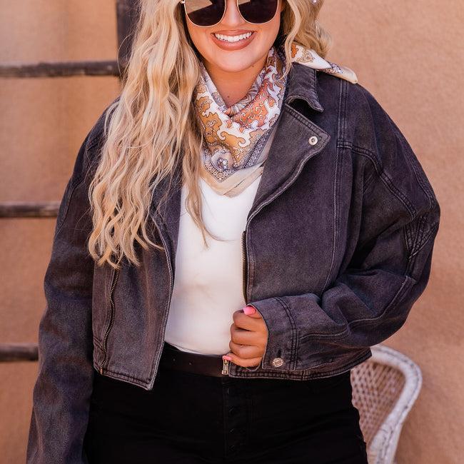 Walk The Walk Black Acid Wash Denim Jacket FINAL SALE Product Image