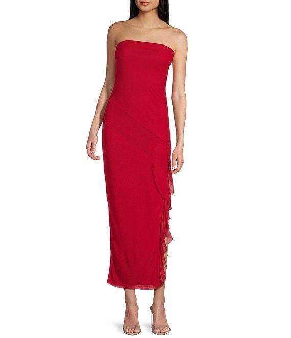 I.N. San Francisco Ruffle Mesh Midi Dress Product Image