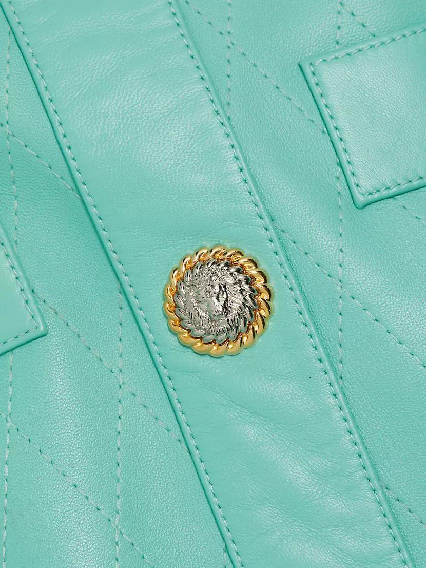 Quilted Leather Miniskirt Product Image