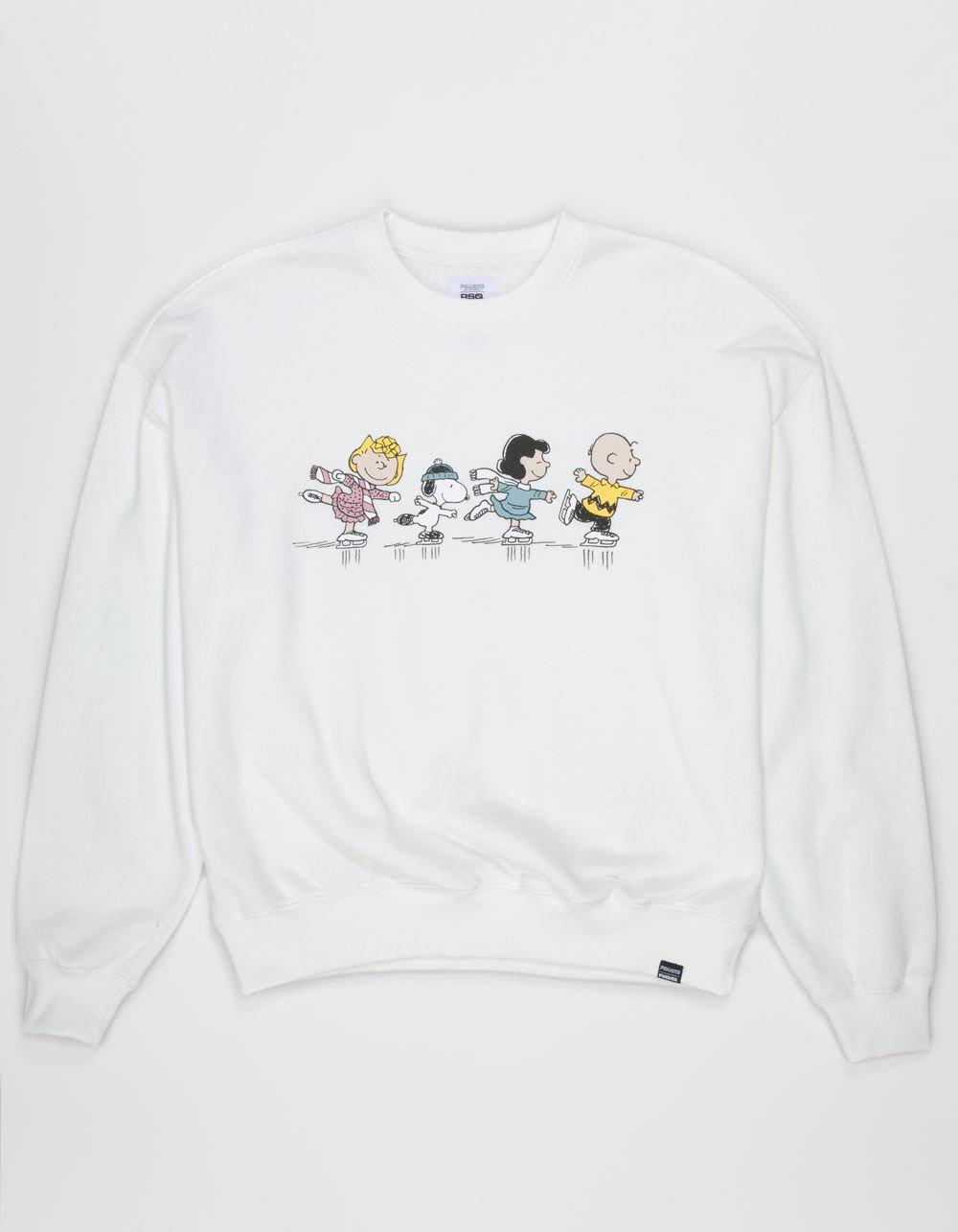 RSQ x Peanuts Squad Skating Mens Oversized Crewneck Sweatshirt - OFF WHITE Product Image