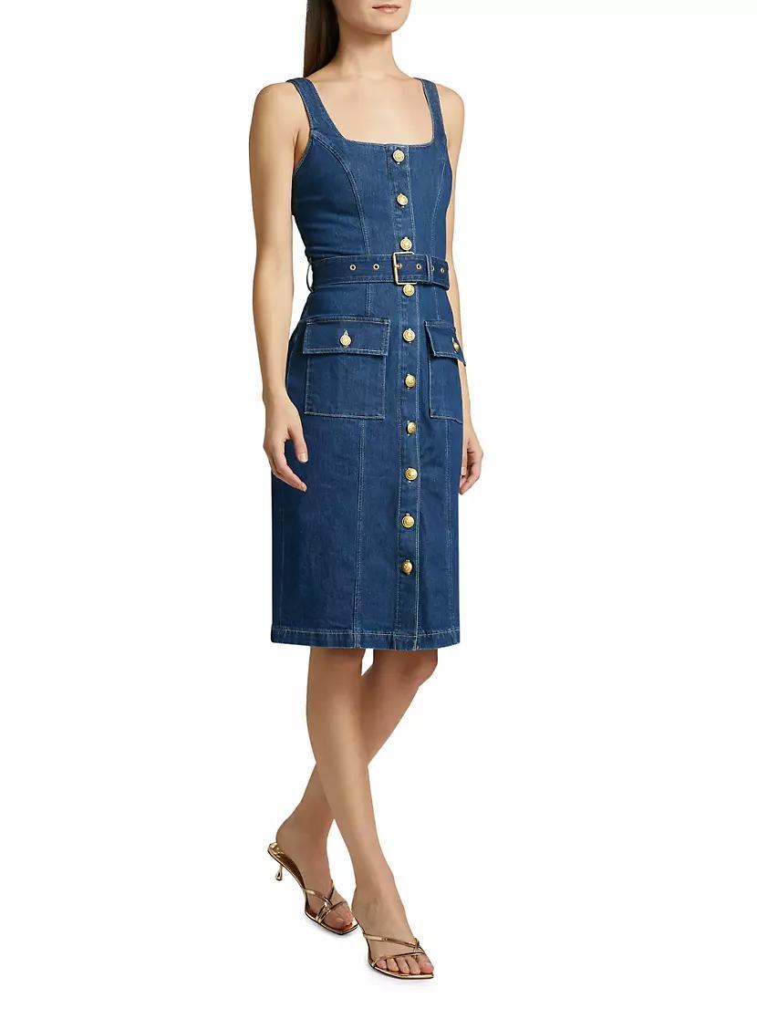 Idy Denim Button-Front Midi-Dress Product Image