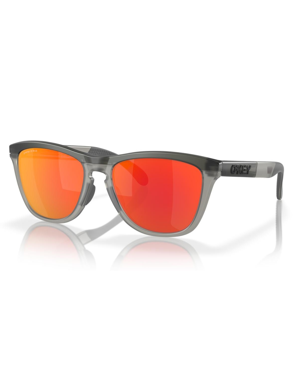 Oakley Mens OO9284 Frogskins Range 55mm Round Sunglasses - Matte Black/Prizm Grey Product Image