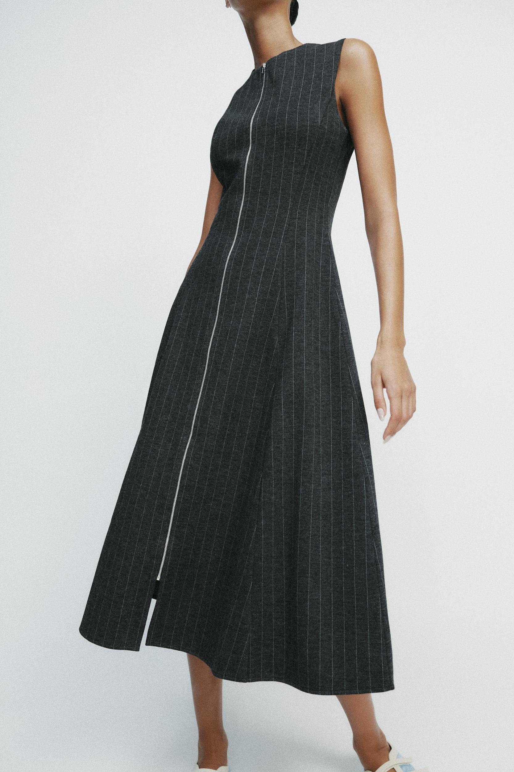 PINSTRIPE MIDI DRESS Product Image