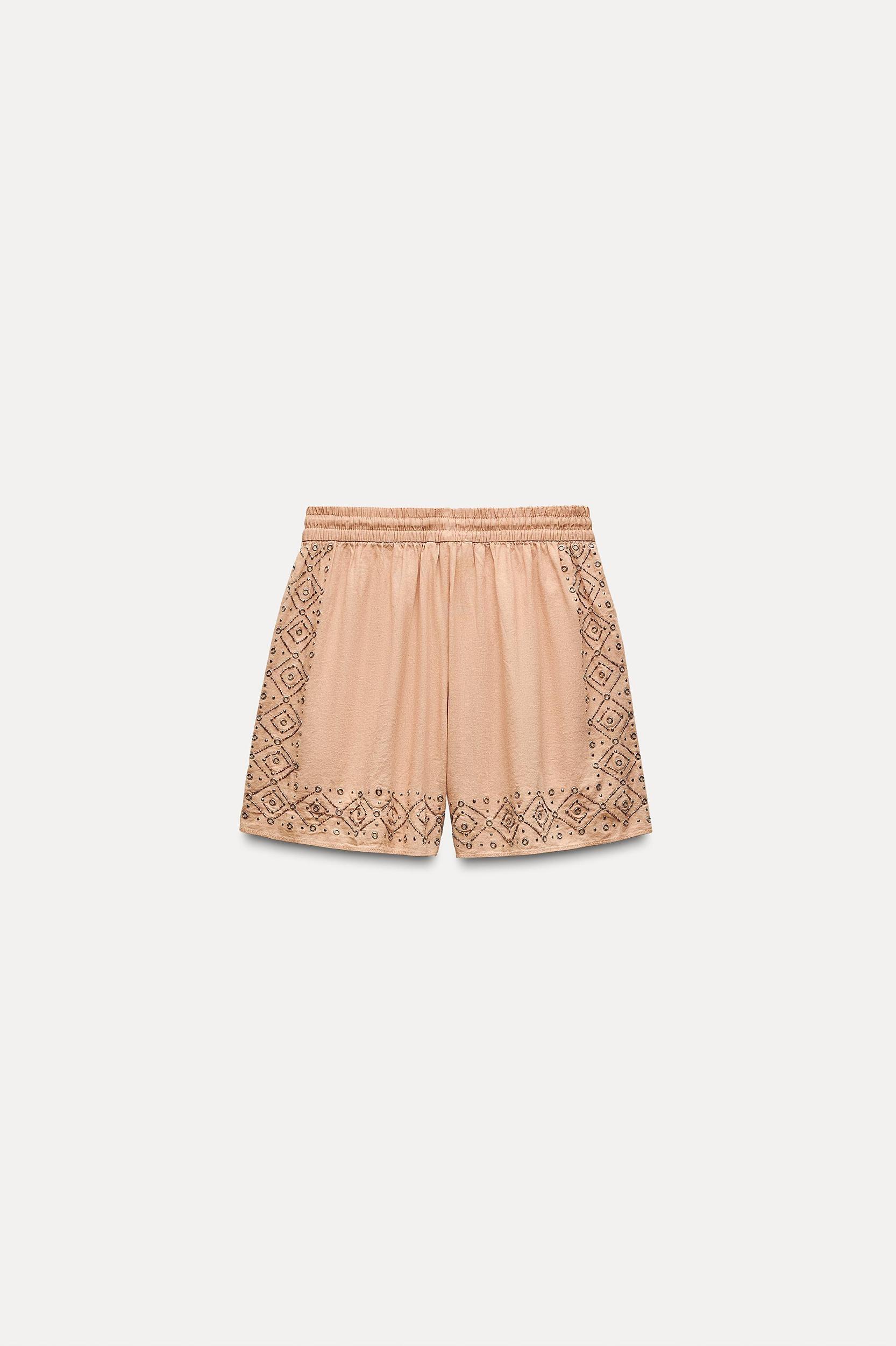 EMBROIDERED BEADED SHORTS ZW COLLECTION Product Image